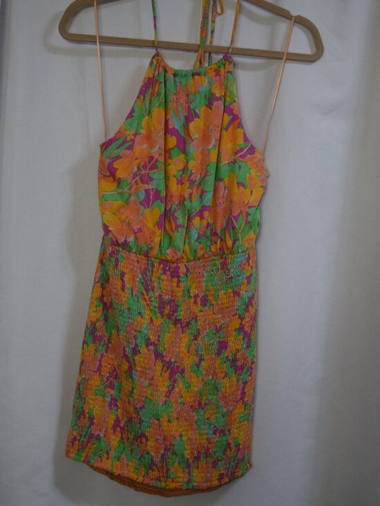 LOST+WANDER Eternal Lights Floral Minidress In Peach/Pink size small - Picture 1 of 4